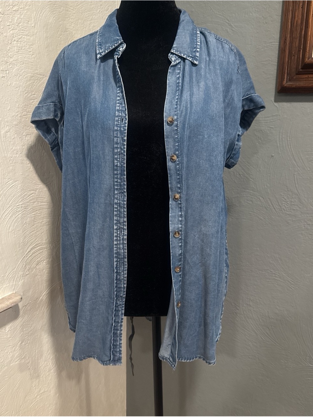 Jane and Delancey Light Blue Denim Button-Down Shirt